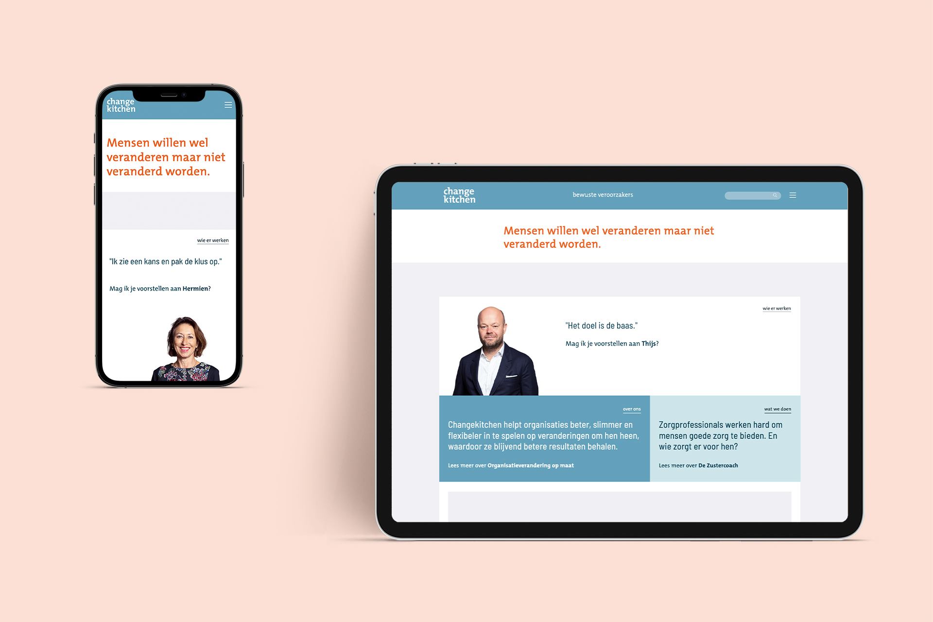 Changekitchen website op mobiel en tablet