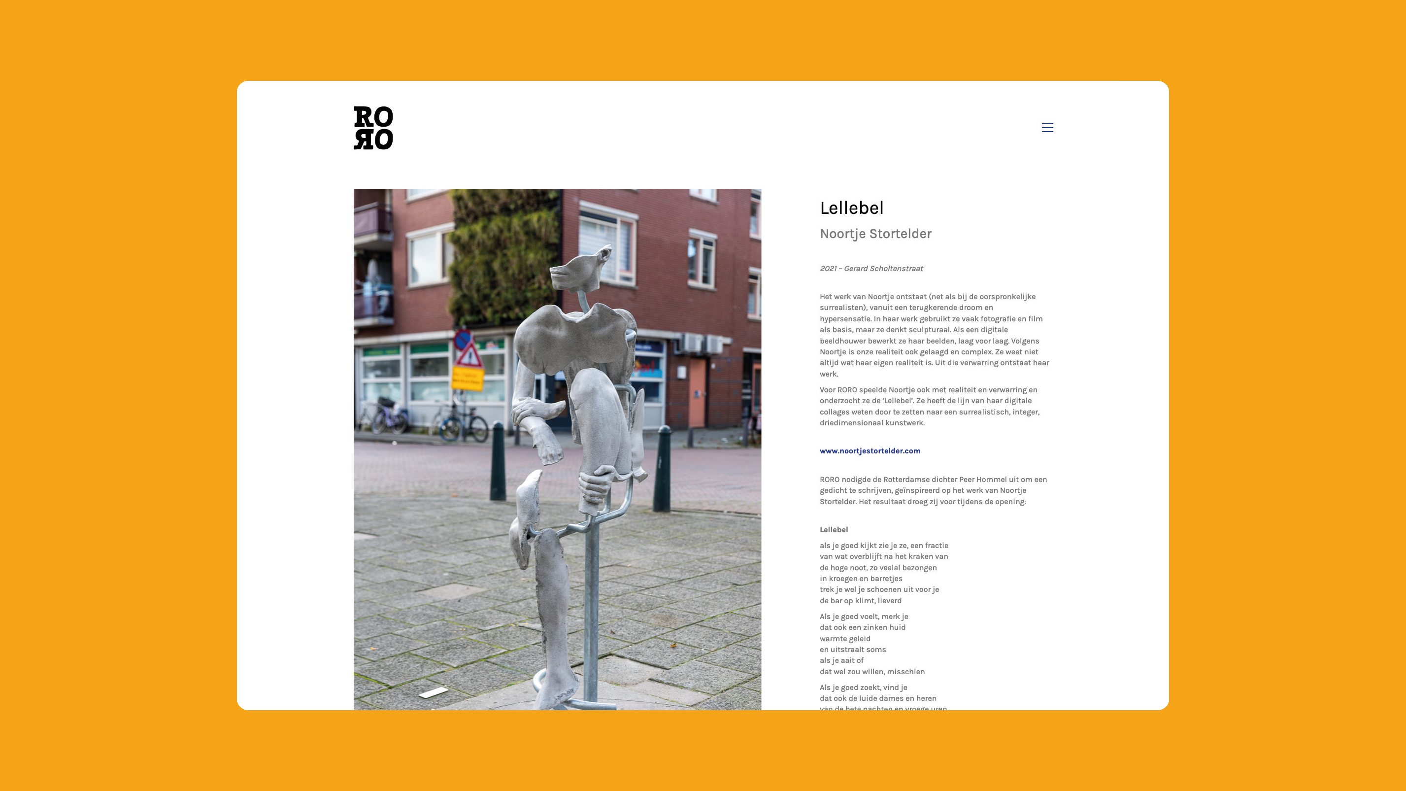 RORO website kunstwerk met omschrijving
